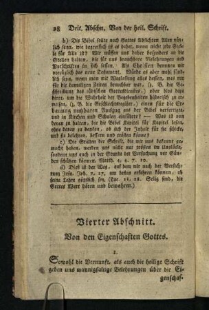 Vierter Abschnitt: Von den Eigenschaften Gottes