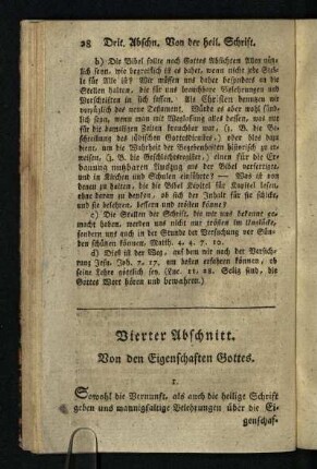 Vierter Abschnitt: Von den Eigenschaften Gottes
