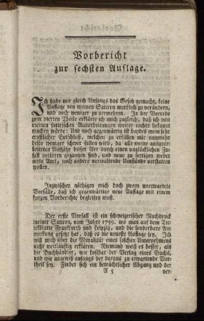 Vorbericht zur sechsten Auflage