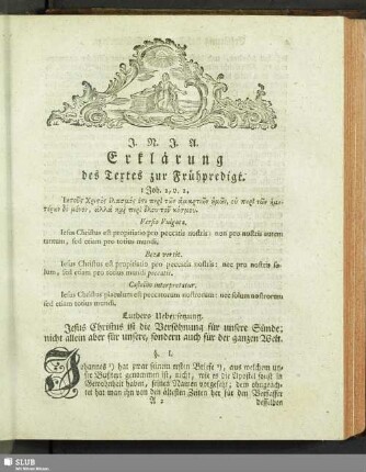 Erklärung des Textes zur Frühpredigt