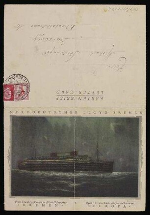 Mittagessen auf dem Dampfer "Europa"