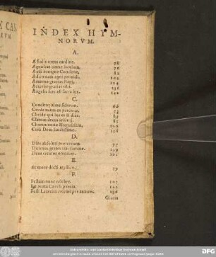 Index Hymnorum.