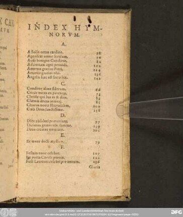 Index Hymnorum.