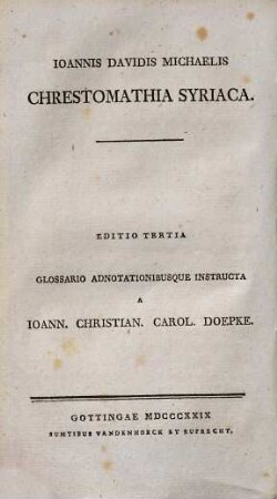 Chrestomathia Syriaca
