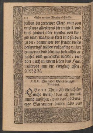 XXII. Ein ander Gebet vor dem Abendmal.