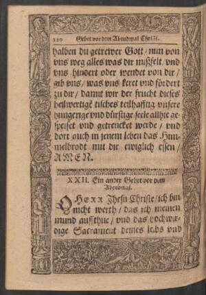 XXII. Ein ander Gebet vor dem Abendmal.