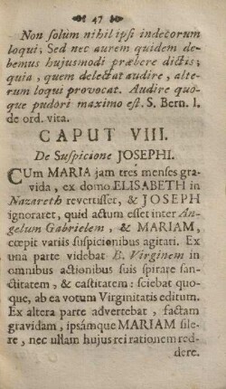 Caput VIII. De suspicione Josephi.