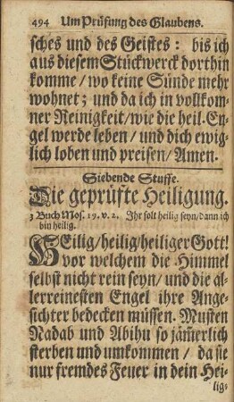 Siebende Stuffe. Die geprüfte Heiligung.