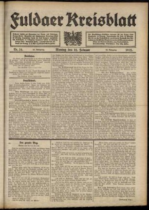 Ausgabe vom Montag, den 12. Februar 1912.