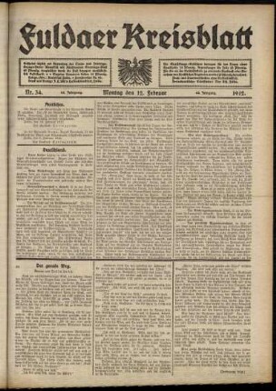 Ausgabe vom Montag, den 12. Februar 1912.