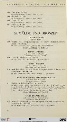 Gemälde und Bronzen (Nr. 668-724)