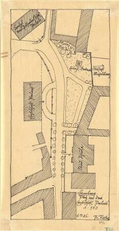 Fischer, Theodor; Bamberg; Haus Dr. Ament - Lageplan