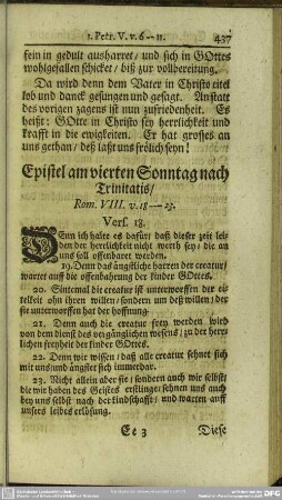 Epistel am vierten Sonntag nach Trinitatis