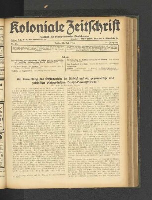 Nr. 29. Berlin, 18. Juli 1913. 14. Jahrgang.