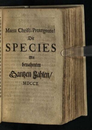 Die Species Mit benahmten Gantzen Zahlen