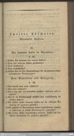 Zweiter Abschnitt. Benannte Zahlen