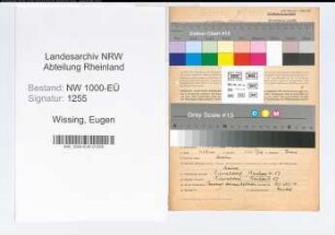 Entnazifizierung Eugen Wissing, geb. 17.05.1895 (Verw.Gehilfe)