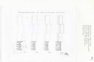 Wohnbebauung [Botanischen Garten], Berlin-Lichterfelde (Diplomarbeit bei Willy Kreuer): Grundrisse Erdgeschoss und 1. - 3. Obergeschoss 1:200
