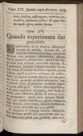Caput XVI. Quando experimenta sint periculosa