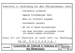 Eigenschaften der Elektronik in Verbindung mit dem Mikroprozessor