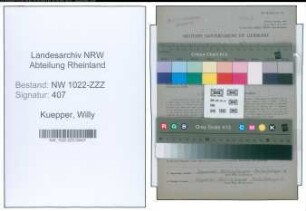 Entnazifizierung Willy Kuepper , geb. 25.04.1899 (Maler)
