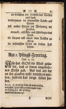Am 2. Pfingst-Feyertag.