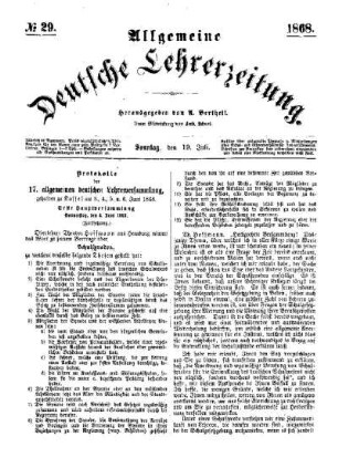 Protokolle der 17. allgemeinen deutschen Lehrerversammlung