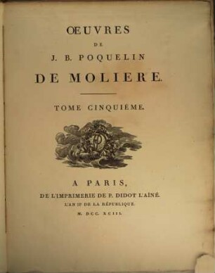 Oeuvres De J. B. Poquelin De Moliere. 5