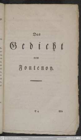 Das Gedicht von Fontenoy