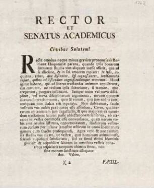 3, Rector et Senatus Academicus Civibus Salutem!