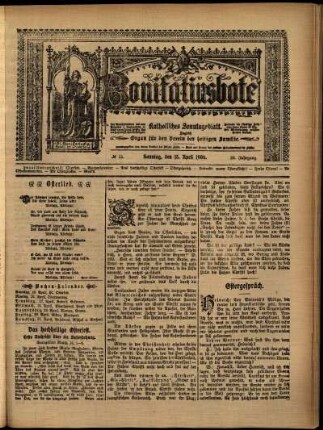 Erste Ausgabe vom Sonntag, den 15. April 1906.