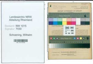 Entnazifizierung Wilhelm Schoening , geb. 23.03.1870 (Kaufmann)