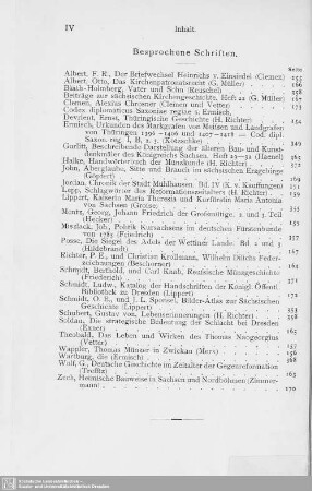 Besprochene Schriften