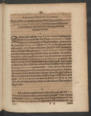 Argumenta Trevirens. Contraria. Auß welchem allem ...