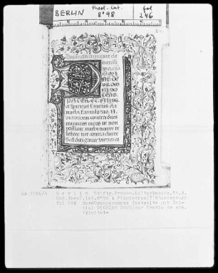 Stundenbuch — Textseite mit Bordüren und Initiale, Folio 146 recto