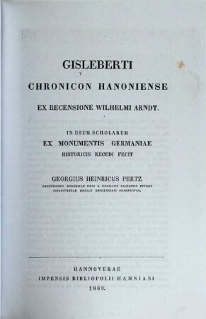 Gisleberti Chronicon Hanoniense