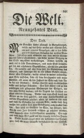 Neunzehntes Blat.