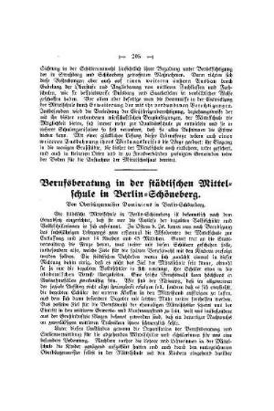 Berufsberatung in der städtischen Mittelschule in Berlin-Schöneberg