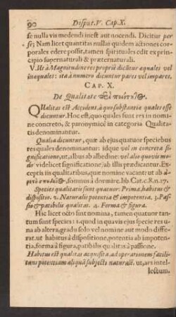 Cap. X. De Qualitate [...]