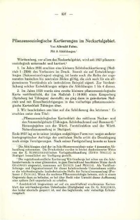 Pflanzensoziologische Kartierungen im Neckartalgebiet
