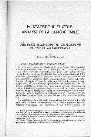 Über einige Besonderheiten gesprochener deutscher Alltagssprache