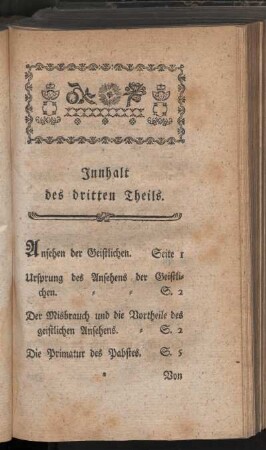 Innhalt des dritten Theils