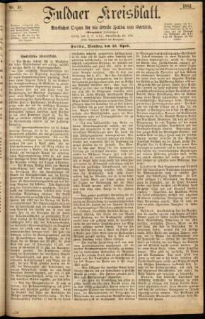Ausgabe vom Dienstag, den 25. April 1882.