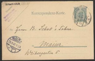 Brief an B. Schott's Söhne : 24.09.1905