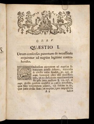 3-12, Q. D. B. V. Quaestio I. - II. Ex Jure Canonico. Corollaria.