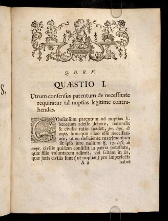 3-12, Q. D. B. V. Quaestio I. - II. Ex Jure Canonico. Corollaria.