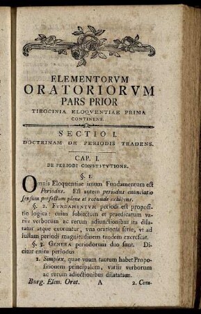 Sectio I. Doctrinam De Periodus Tradens.