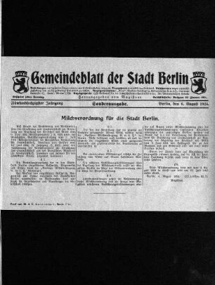 Sonderausgabe, 6. August 1924