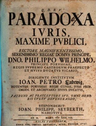 Paradoxa iuris maxime publici