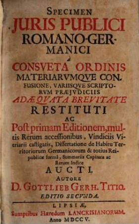 Specimen iuris publici Romano-germanici